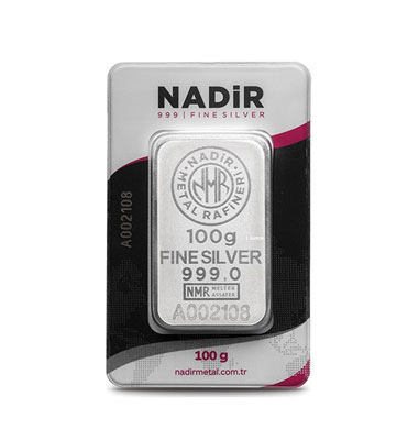Nadir Fine Silver 999 Ayar Külçe Gümüş 100 Gram